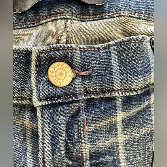 NEW Express Ankle Leggings, Mid-Rise Pinstripe Stretch Jeans - Picture 4 of 13